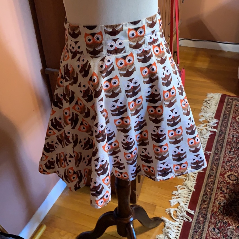 Retrolicious Owl Print Skirt
